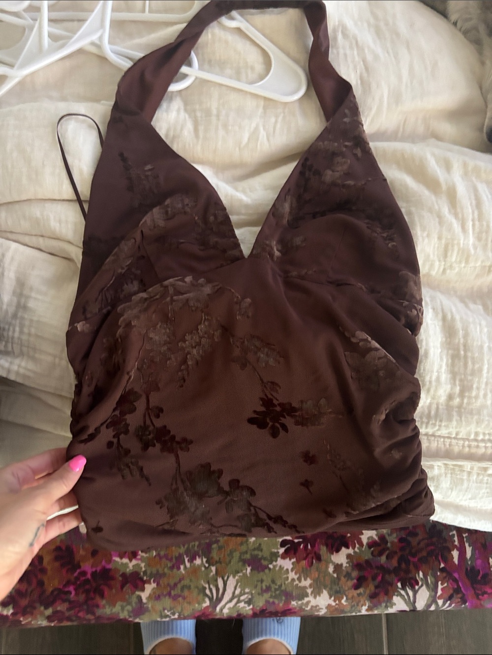 Brown Floral Halter
